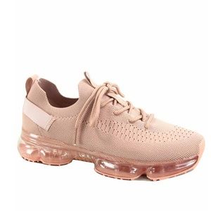 Flow-19 Stretch Elastic Mesh LaceUp Rubber Air Bubble Cushion Sneaker (Mauve- 3)